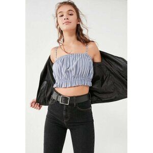 Kimchi Blue Elaina Ruffle Striped Cropped Tank Top